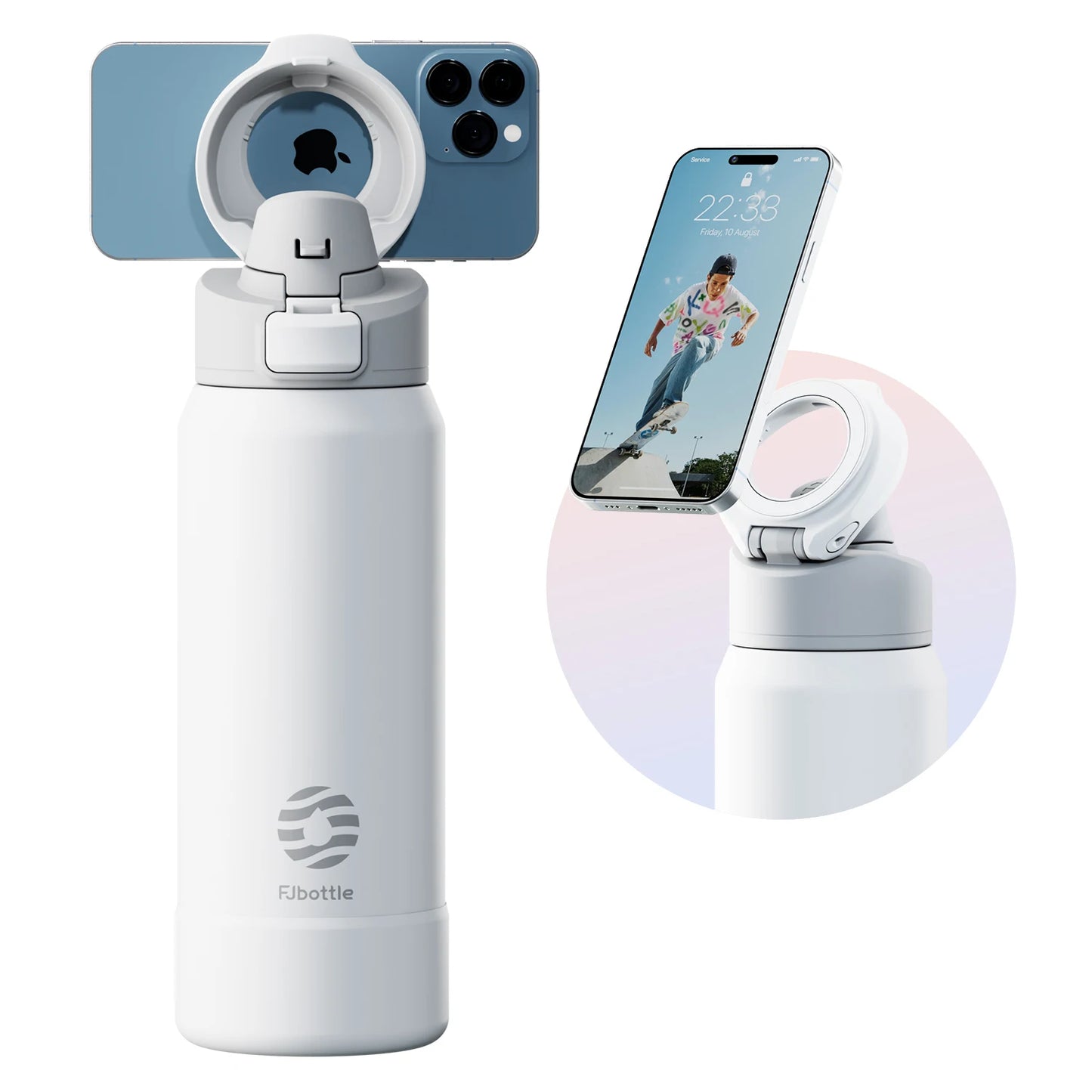 Gourde Isotherme Magnétique 2 en 1 / Support Téléphone